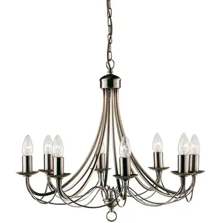 Kronleuchter , Messingfarben , Metall , 100 cm , höhenverstellbar , Lampen & Leuchten, Leuchtenserien