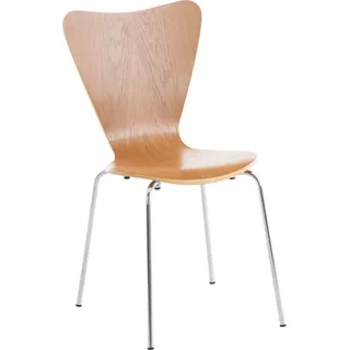Stapelstuhl – Multifunktional – platzsparendes Design, perfekt für Veranstaltungen und Konferenzen. Farbe: Eiche
