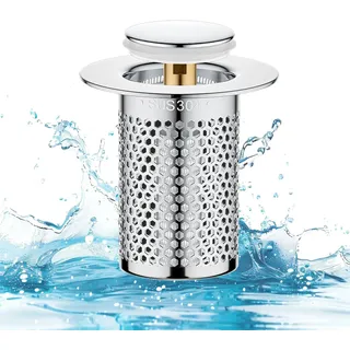 Bodenablauf Filter Aus Edelstahl,Abflusssieb Waschbecken Sieb Abfluss Haarsieb Dusche,Badewanne Abflussstopfen küchenspüle mit Bounce Messing core Strainer,spülbecken siebeinsatz29-38mm