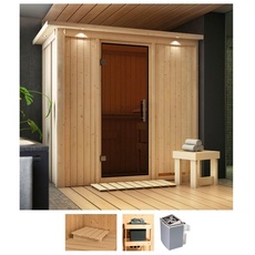 Bild von Sauna »Vada«, (Set), 9 KW-Ofen mit integrierter Steuerung beige