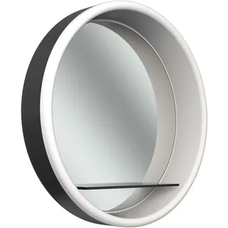 Schneider LUNE D2W Lichtspiegel, rund, rundum LED-Beleuchtung, Durchmesser 733mm, mit Ablage, 211.074.01.41, Farbe: Schwarz Matt