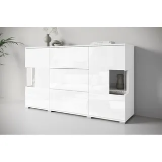 INOSIGN Sideboard »Kenia« 1 Stk. tlg. Sideboard mit 3 Schubladen, 6 Fächern, Glastüren, Breite 150 cm, weiß