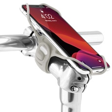 Bone Handyhalterung Fahrrad für Vorbau Befestigung, Stoßdämpfer Handyhalter Staße- Renn- und Tourenrad, Fahrrad Handyhalterung für Smartphone 5,8-7,2 Zoll iPhone Samsung - Bike Tie Pro 3 - Grau
