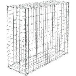Wiltec Gabione 100 x 100 x 30 cm aus Drahtgitter, feuerverzinkter Gabionenzaun, Steinkorb für Gabionenwand, Gabionen Sichtschutz und Gabionen Hochbeet