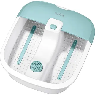 Sanitas SFB 07 Fußbad, Verwöhn-Massage für Zuhause mit Vibrations- & Sprudelmassage, Fußreflexzonenmassage, Wassertemperierung, zur Entspannung für strapazierte Füße, bis Schuhgröße 50