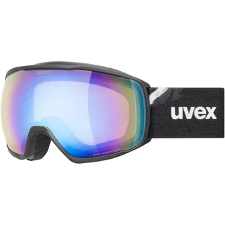 Uvex victorious FM - stylische, verspiegelte Skibrille mit Anti-Fog-Beschichtung für Damen und Herren - black matt mirror blue one size