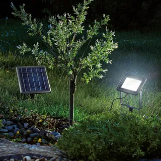 esotec Solar Wand-Strahler und Boden-Strahler POWER FLOOD in kaltweiß 102702