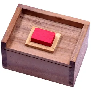 Logoplay Holzspiele Der rote Stein – Knobelspiel und 3D-Holzpuzzle im Holzkasten