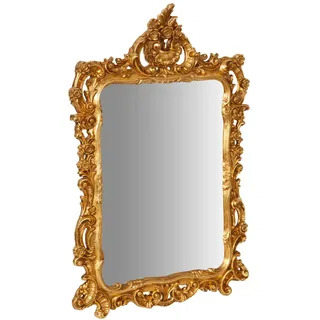 Biscottini Badezimmerspiegel Barockrahmen L 70,5 x T 8,5 x H 106,5 cm - Vintage-Wandspiegel - Großer Wandspiegel - Wandspiegel Gold