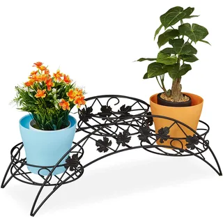 Relaxdays Blumentreppe 55 x 21 x 19 cm Schwarz