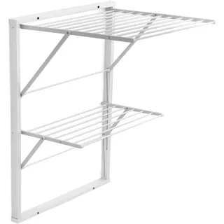 Arredamenti Italia Wandmontierter Kleiderständer, Holz, weiß, APERTO:P63 x L69 x H80 cm, CHI.: P3 x L69 x H95 cm