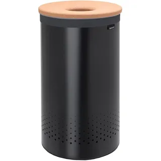 Brabantia Wäschebox mit Korkdeckel, Schwarz, 60 L
