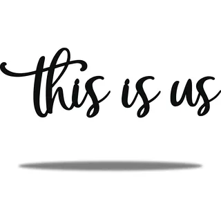 Vivegate This Is Us Wanddekoration - This Is Us Schilder Home Decor Metalldekorationen für Zimmer Groß Schwarz Metall Wanddekor Wohnzimmer Schlafzimmer (Medium - 79X24 cm)