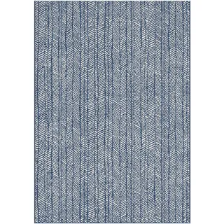Steffensmeier Outdoorteppich 160/230 cm Jordis , Blau , Textil , Gestreift , Rechteckig , 160x230 cm , wasserabweisend , Teppiche und Böden, Teppiche, Outdoorteppiche