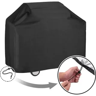 Grill Abdeckhaube Grillschutzhüllen Grill Gasgrill Grillabdeckung Regenschutz Schutzhülle Abdeckplane Outdoor BBQ Schutzhülle, 100*66*80cm - Schwarz