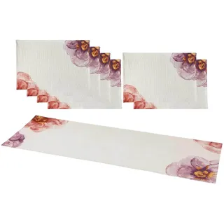 Villeroy & Boch "Tischset Rose Garden 7er Set rosa", waschbar bis 40 Grad C,