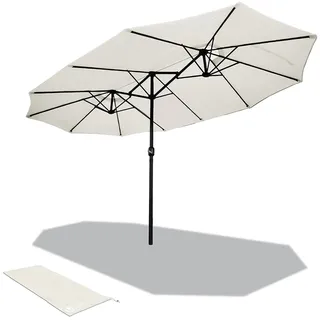 VOUNOT Doppelsonnenschirm 460 x 270 cm Beige