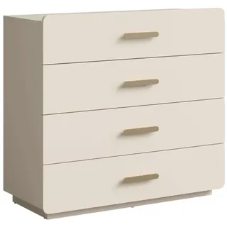 Home Affaire Kommode HOME AFFAIRE "CLAREI Sideboard mit 4 Schubladen, Maße B/H/T: 100/92/44 cm", beige (creme), B:99,4cm H:92,4cm T:44cm, Melamin, Sideboards, Kommode, Schubkastenkommode mit goldenen Kunststoffgriffe, viel Stauraum
