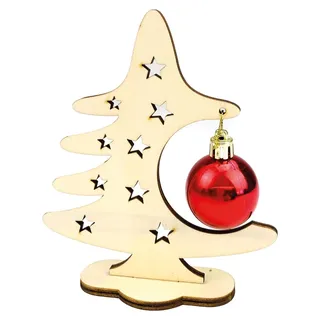 Beleduc Bastel-Weihnachtsbaum aus Holz mit Weihnachtskugel