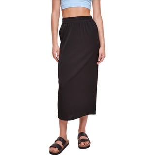 Urban Classics Damen TB6007-Ladies Rib Jersey Midi Skirt Rock, Black, 5XL