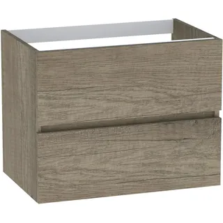 Baikal Modular Badmöbel mit 2 Schubladen, Wandmontage, Badezimmermodul, aus Melamin, 16 mm, montiert, kombinierbar mit jedem Oberteil, 2 Schubladen, 70 cm