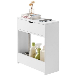 SoBuy BZR48-W Nischenregal Nischenschrank schmales Regal Badezimmerschrank Badschrank Kommode - Weiß