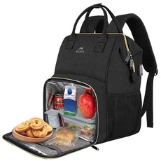 MATEIN Lunch Rucksack für Frauen, isolierter Kühlrucksack Lunchtasche mit USB-Ladeanschluss für Männer, 15,6 Zoll Laptop College Rucksack Lunchbox Computer Tasche für Picknick Arbeit Reisen