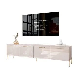 lookway Aura TV-Element Lowboard 200x50x40 cm Kaschmir/Goldfarben Holzwerkstoff