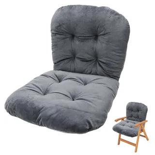 Tutamaz Schreibtischstuhlkissen,Bürostuhlkissen Weiches Sitzkissen mit Rückenstütze,rutschfest,Schaukelstuhlkissen mit abnehmbarem Bezug für Büro, Auto, Zuhause, Esszimmer, Küche (Grau)