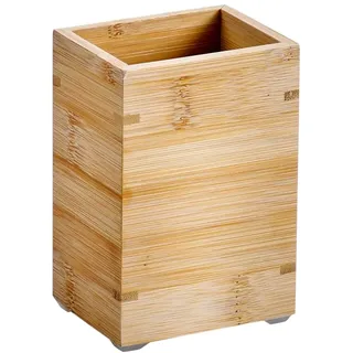 KESPER | Zahnbürstenhalter mit Ablaufgitter, Material: Bambus, Maße: 8,5 x 6,5 x 12 cm, Farbe: Natur Braun | 19401