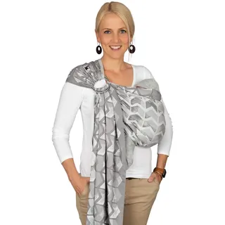Hoppediz Ring-Sling, Baby-Tragetuch ab Geburt, 100 % kbA-Baumwolle, Design Amsterdam stone