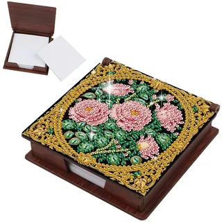 JISHSHAY Diamond Painting Zettelbox Blumen Diamant Painting Zettel Box Diamantmalerei Notizzettelbox Diamant Malerei Notizzettel Box Blumen Diamaond Malerei Notizzettel Zettelbox, 160 Blatt