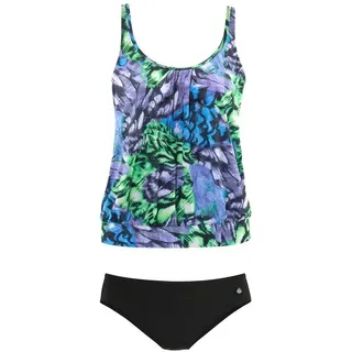 LASCANA Tankini Damen Schwarz/Grün 38