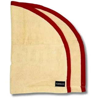 Saunagut Torreoo Saunatuch 80 x 200 cm elfenbein-rot