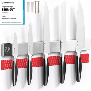 Coninx Magnetleiste Messer 40 cm – Magnetischer Messerhalter aus Edelstahl mit 1400 Gauss – Starke Haftkraft, ohne Bohren montierbar, rostfrei & hygienisch – Messerleiste für Küche