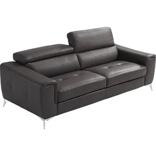 Egoitaliano 2,5-Sitzer »Francine, Designsofa, Loungesofa, Breite 213 cm, Fußfarbe chrom« Designfuß, Leder »BULL« schwarz, schwarz