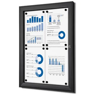 Showdown Displays Showdown® Schaukasten schwarz 4x DIN A4 59,2 x 69,6 cm, 1 St.