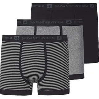 Retro Pants JAN VANDERSTORM "3er Pack Retropant JASIEL", Herren, Gr. XXL, grau (grau schwarz), Obermaterial: 100% Baumwolle CO., Unterhosen Retro Pants