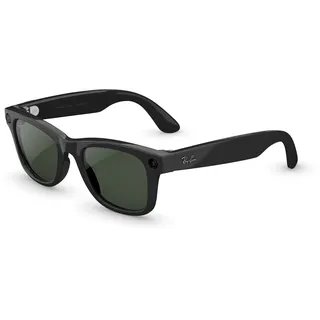 Ray-Ban Meta (Gen 2) Wayfarer Large KI-Brille für Herren, Damen — 12 MP Kamera, 3K Ultra HD Video, Meta AI — 2X Akkulaufzeit — Glänzend Schwarz/von Transitions® Klar zu Graphite Green Gläser