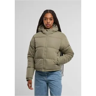 Urban Classics Winterjacke Damen Ladies Peached Puffer Jacket With Hood oliv M - Grün