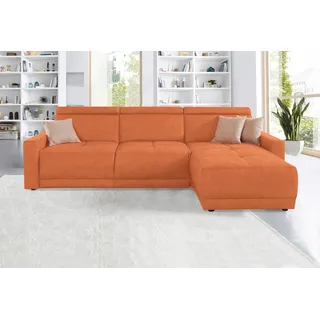 DOMO collection Eckcouch Kunstleder 2-Sitzer orange