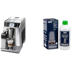 De'Longhi PrimaDonna Elite ECAM 656.55.MS Kaffeevollautomat mit Milchsystem, Cappuccino und Espresso auf Knopfdruck, TFT Touchscreen und App-Steuerung, Edelstahlfront, Silber mit DLSC 500 Entkalker