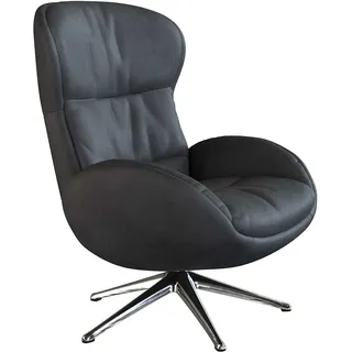 flexlux Relaxsessel Haze Leder 70 x 104 x 79 cm Grau drehbar, ergonomisch
