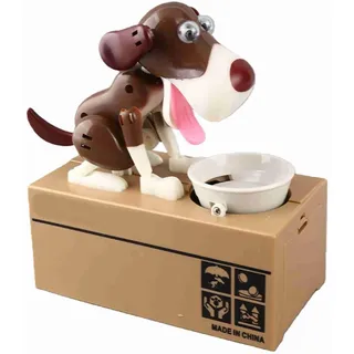 Hunde-Sparschwein für Cartoon, Niedlich, Attraktiv, Spardose, Münzbank für Deko, Brauner Weißer Hund, Freie Größe (Einheitliche Größe)