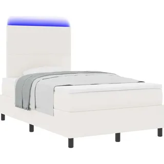 LED Boxspringbett Creme und Weiß 120 x 200 cm Cordstoff - Creme