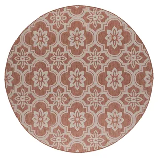 In- & Outdoor Teppich Rund - Rio Flower Rosa - Rosa