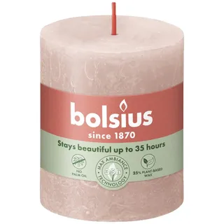 Bolsius Rustiko Shine Stumpenkerze 8 cm rosa