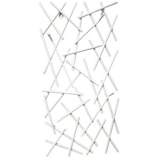 Wandgarderobe , Weiß , Metall , Abstraktes , 30x60x5 cm , Garderobe, Garderobenpaneele, Wandgarderobe