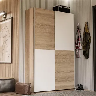 Forte Ozzula Garderobenschrank 120 x 42 x 190,5 cm weiß