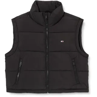 Tommy Jeans Damen Weste Essential Puffer Vest Cropped, Schwarz (Black), XXS